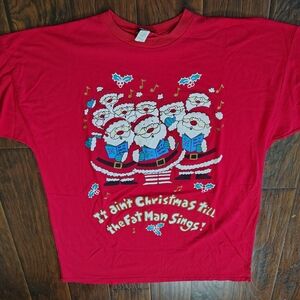 Vintage 90s Christmas singing Santa's red tshirt Size 3X